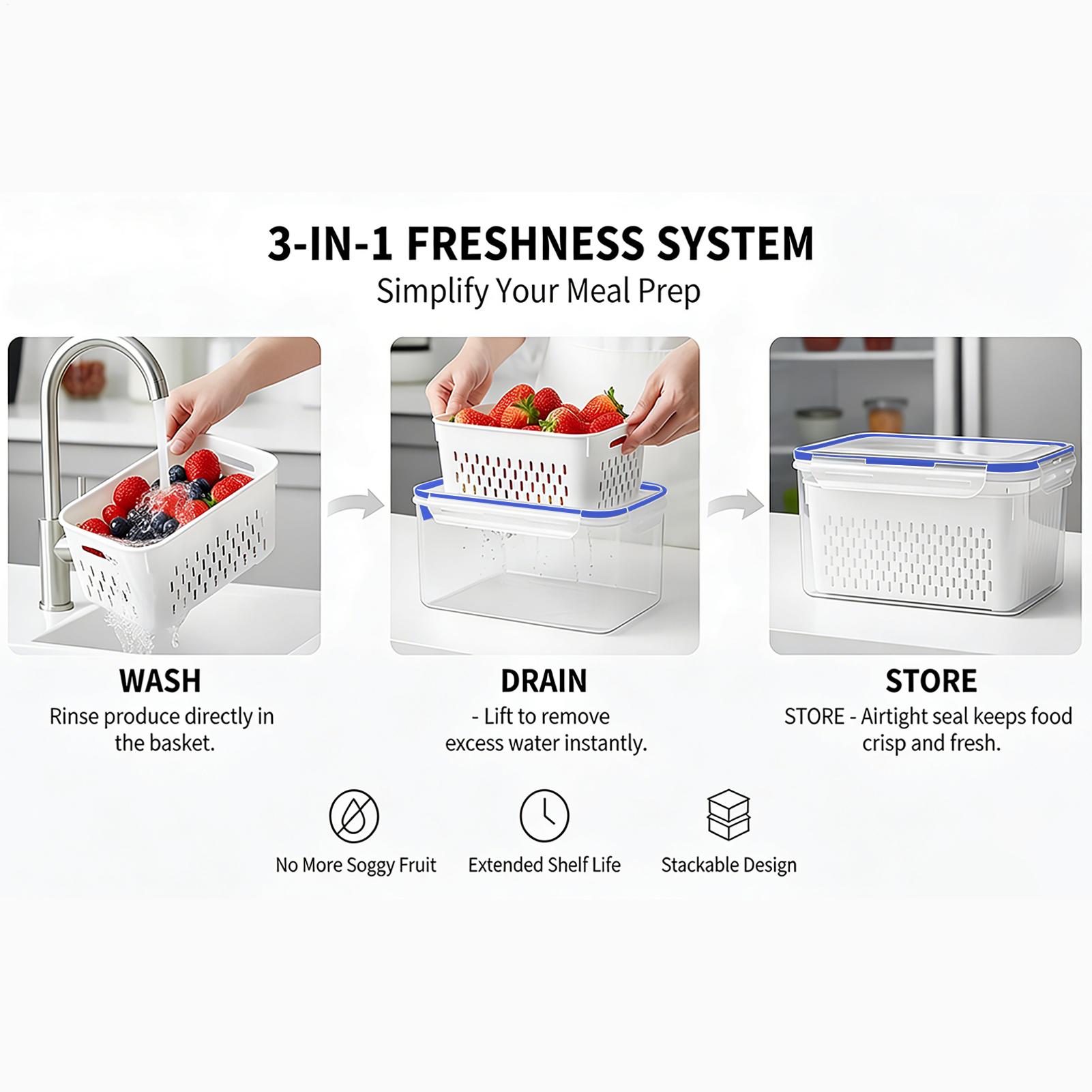 Food Storage Vegetables - Conteneur de stockage alimentaire 4 en