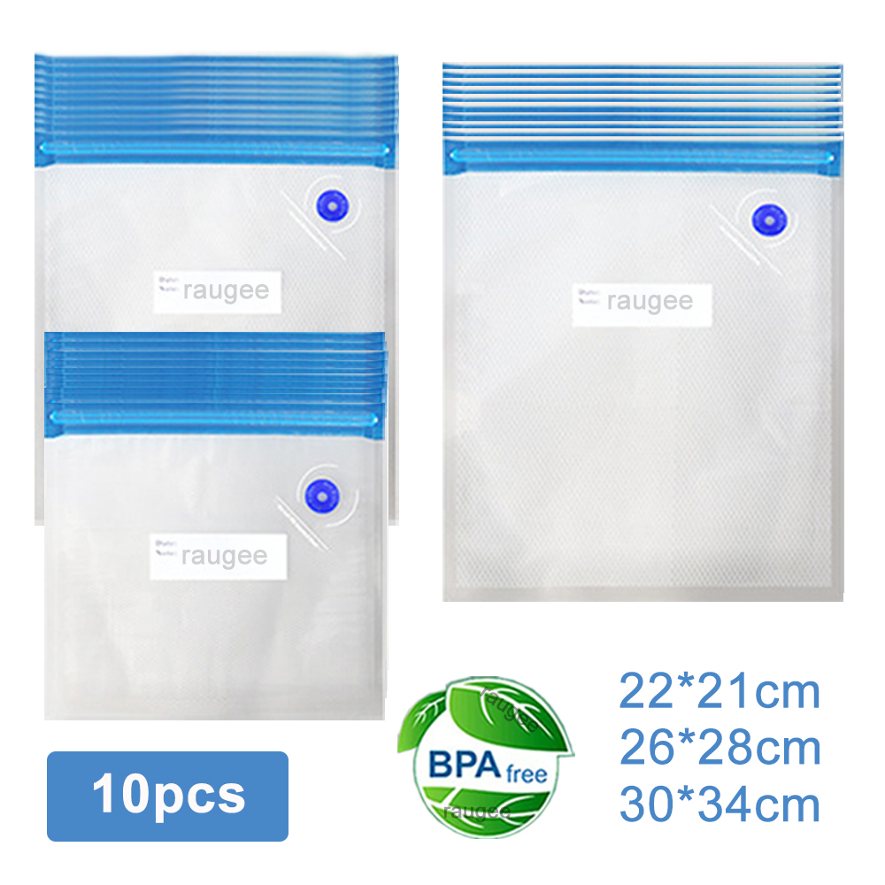 Food Storage Vacuum Bags - Sacs sous vide réutilisables, 10 pièces,