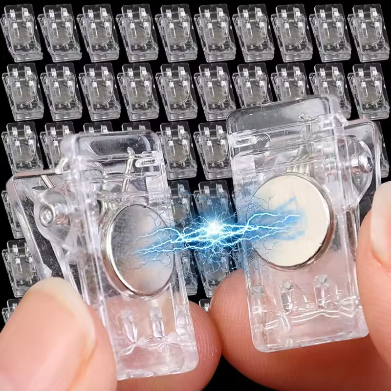 Food Storage Notes - Clips magnétiques en plastique Transparent blanc,