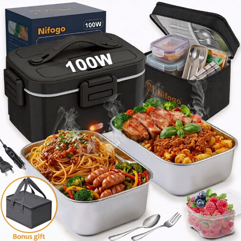 Portable Food Warmer - Boîte à lunch chauffante électrique 100W,