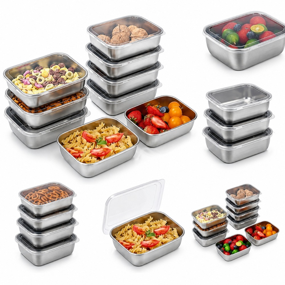 Food Storage In Stainless Steel - Lot de 6 boîtes de conservation