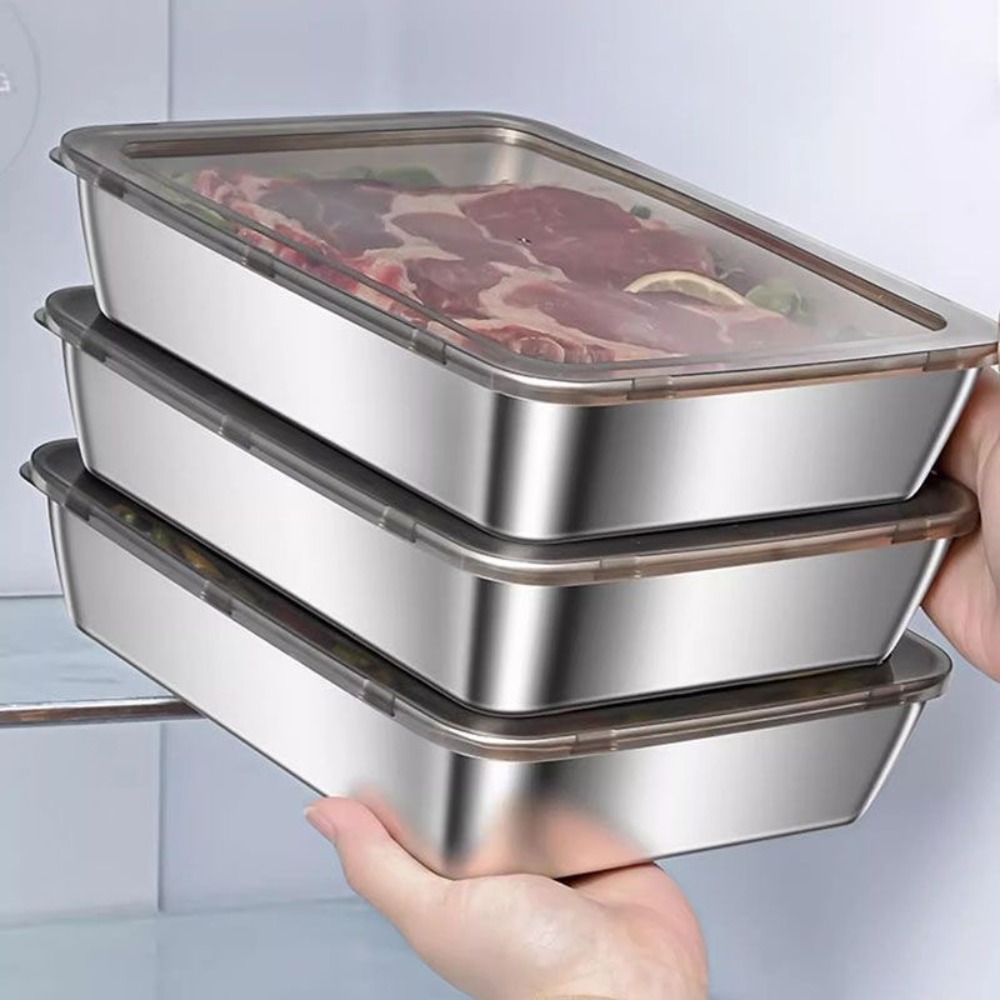 Food Storage In Stainless Steel - Plateau de service en acier inoxydable