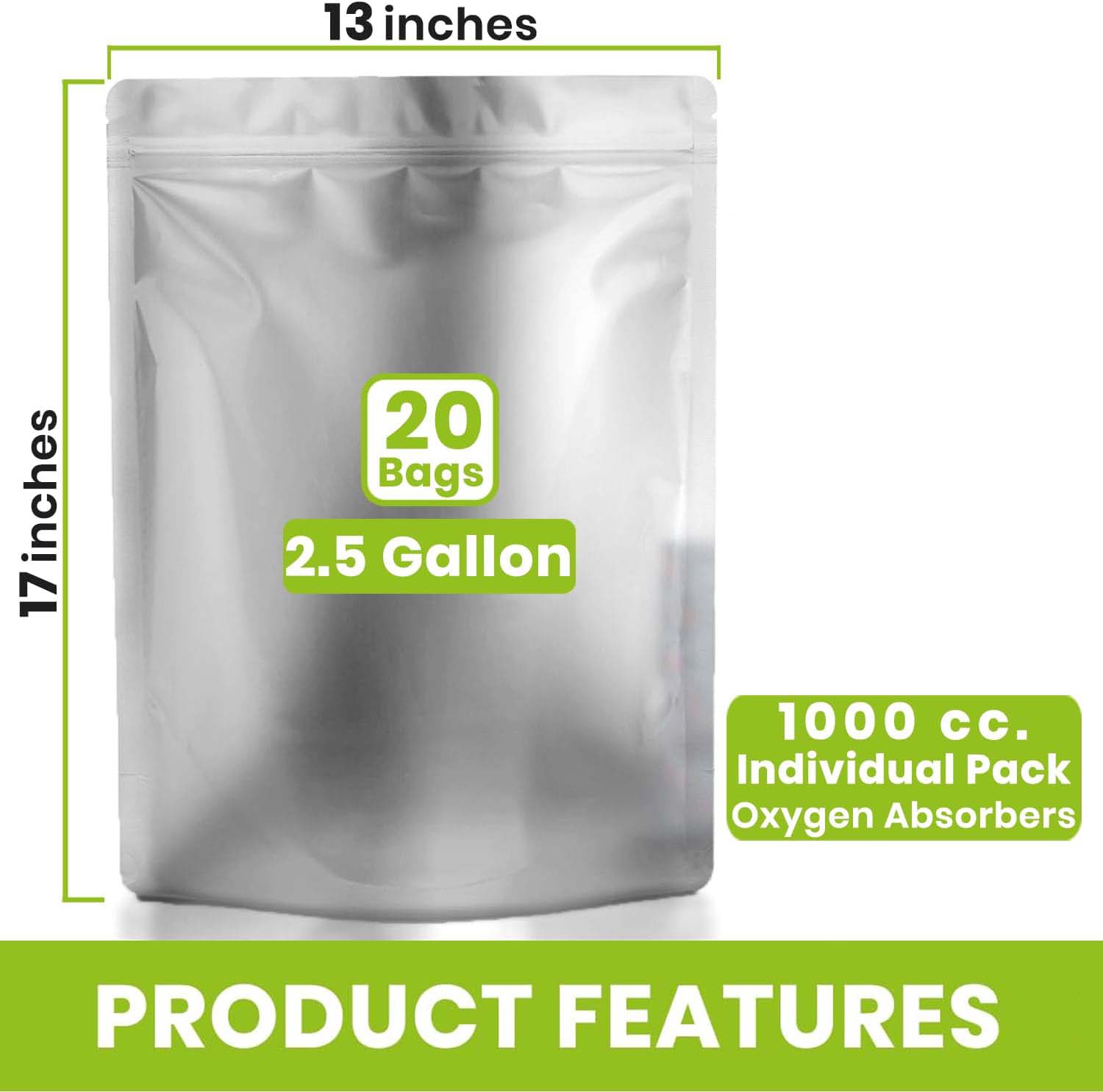Sacs en Mylar d'aluminium arge - Food Storage Long Term avis et prix
